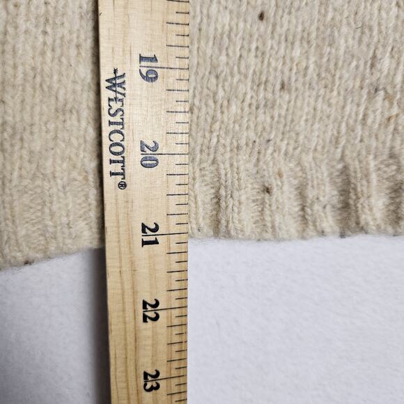 VTG Eddie Bauer Wool Sweater Women Full Zip Up Argyle Knit Beige Y2K Cabin Ski M - Picture 11 of 16